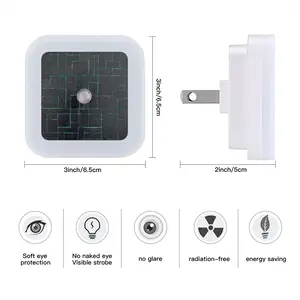 Black Green Sensor Night Light (Square)