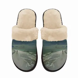 Men Storm By The Sea Fuzzy Slippers