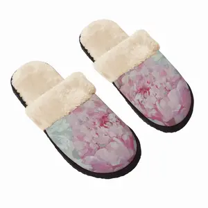 Men Sphere Of Peonies Fuzzy Slippers