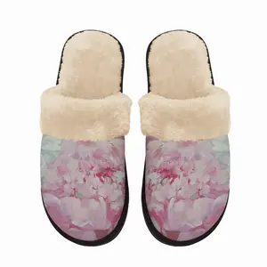 Men Sphere Of Peonies Fuzzy Slippers