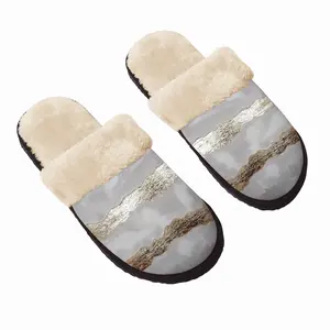 Men Gold Waves Fuzzy Slippers