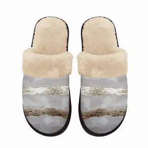 Men Gold Waves Fuzzy Slippers