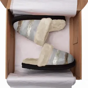 Men Gold Waves Fuzzy Slippers