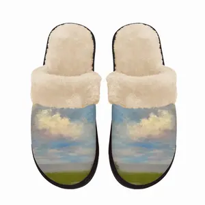 Men Countryside Landscape Fuzzy Slippers