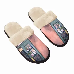 Men Crescent Moon Courtyard Fuzzy Slippers