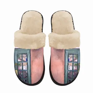 Men Crescent Moon Courtyard Fuzzy Slippers