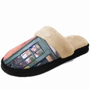 Men Crescent Moon Courtyard Fuzzy Slippers