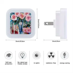 Roses And Rain Sensor Night Light (Square)