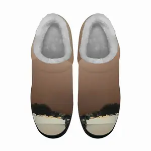 Men Lagoon With One Boat Cotton Slippers