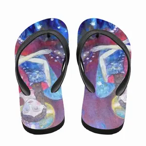 Men Angel With Cat Flip Flop Slippers