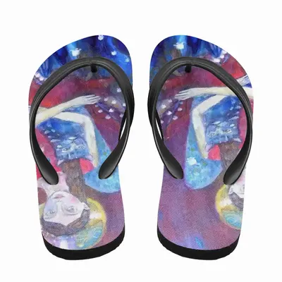 Men Angel With Cat Flip Flop Slippers