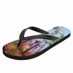 Men Working On Fire Flip Flop Slippers