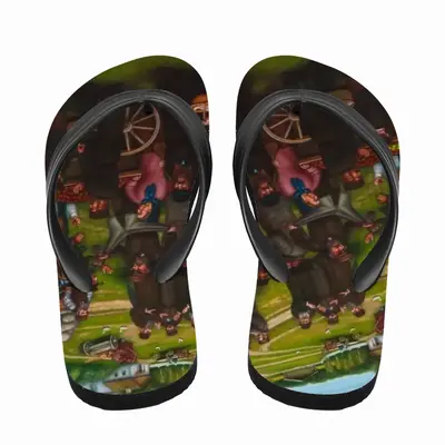 Men Jewish Market In The Shtetl Flip Flop Slippers