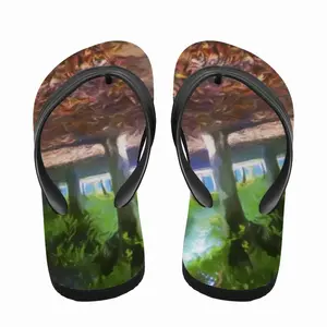 Men Waterfront Trees Alley Flip Flop Slippers