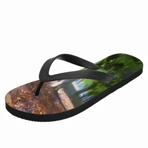 Men Waterfront Trees Alley Flip Flop Slippers