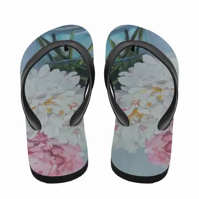 Men Peonies In A Vase Flip Flop Slippers