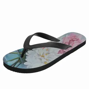 Men Peonies In A Vase Flip Flop Slippers