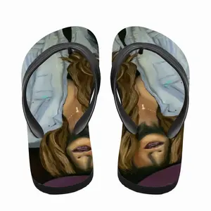 Men Lucky Purple Hat Flip Flop Slippers