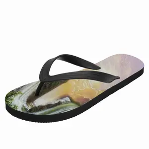 Men Among The Waterfalls Flip Flop Slippers