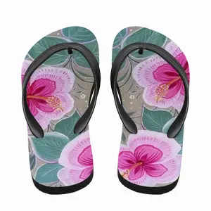 Men Purple Flowerbed Flip Flop Slippers