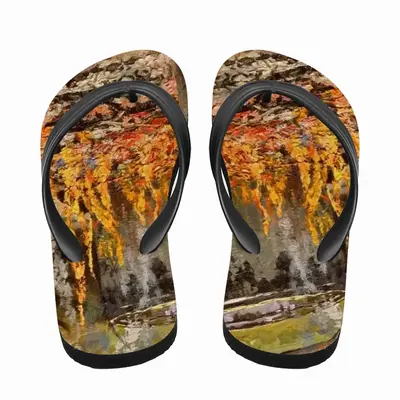 Men Fire Cooking Still Life Impressionism Flip Flop Slippers