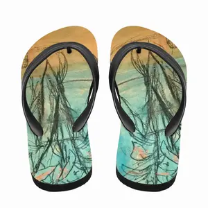 Men Oriental Lilies Flip Flop Slippers