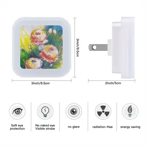 Beautiful Flowers Sensor Night Light (Square)