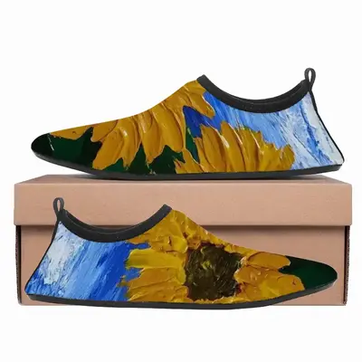 Men Sunflowers Floral Botanical Garden Yellow Diving Beach Shoes