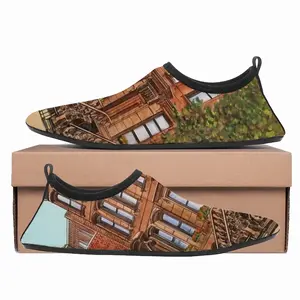 Men Brownstone Buildings New York City Diving Beach Shoes