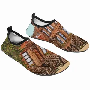 Men Brownstone Buildings New York City Diving Beach Shoes