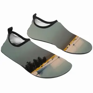 Men Blue Lagoon With Three Boats And Trees Diving Beach Shoes