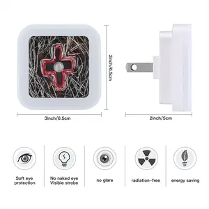 Black Cross Sensor Night Light (Square)