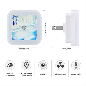 Blue House Sensor Night Light (Square)