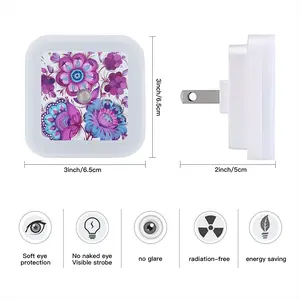 Purple Bouquet Sensor Night Light (Square)