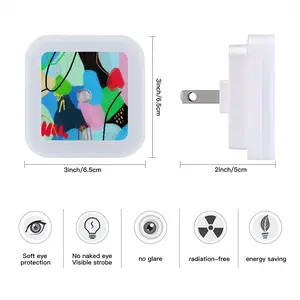 Cerulean Skies And Coral Heart Sensor Night Light (Square)