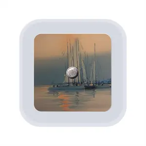 Sailboats With Sun Reflection Sensor Night Light (Square)