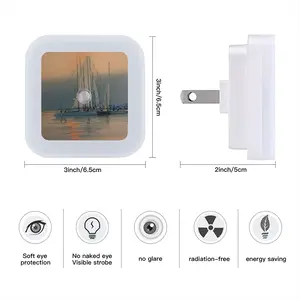 Sailboats With Sun Reflection Sensor Night Light (Square)