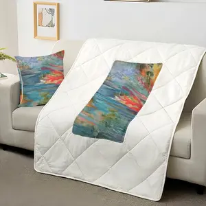 Alligator In Plastic River Pillow Quilt