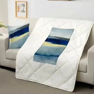 Blue Abstract Pillow Quilt