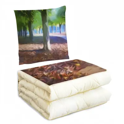 Waterfront Trees Alley Pillow Quilt