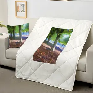 Waterfront Trees Alley Pillow Quilt