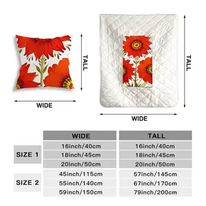 Three Red Flowers Pillow Quilt