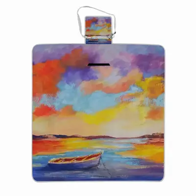 Sunset Boat Picnic Mat (Square)