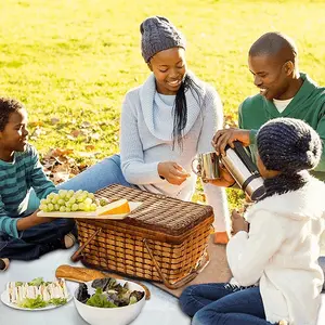 Black And White Over Copper Picnic Mat (Square)