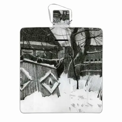 Old Yard In Winter Picnic Mat (Square)