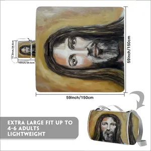 Christ Face Picnic Mat (Square)