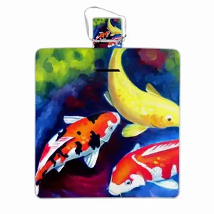 Koi Fish In The Pond Picnic Mat (Square)