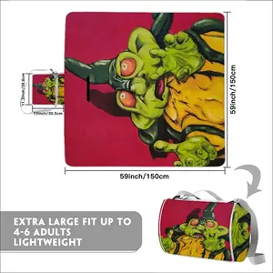 Green Alien Wizard Picnic Mat (Square)