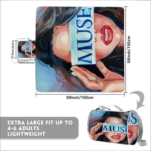 Muse Red Lipstick Picnic Mat (Square)