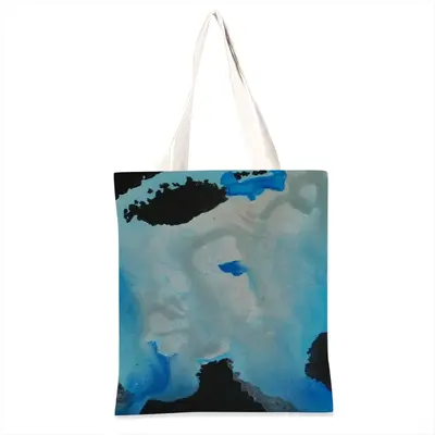 Black Silverturquoise Animal Spirit Shopping Bag (Linen)